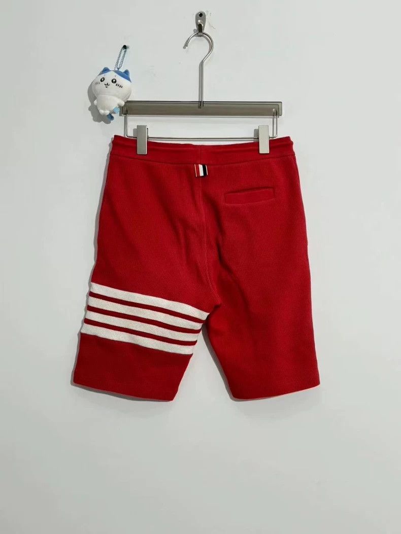 Thom Browne Thom Browne Red Waffle Four Stripe Shorts - dmc Size US 26 / EU 42 - 2 Thumbnail