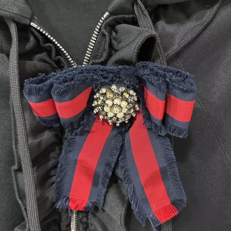 Gucci Black Hooded Dress with Red Accents - dmc Size 22" - 4 Thumbnail