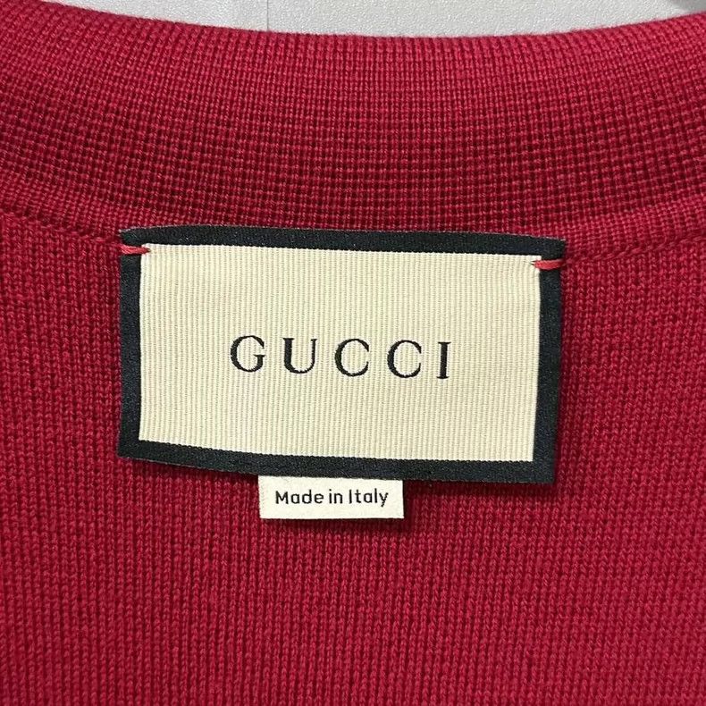 Gucci Red Wool Knitted Dress with Button Detail - dmc Size 36" / US 14 / IT 50 - 5 Thumbnail