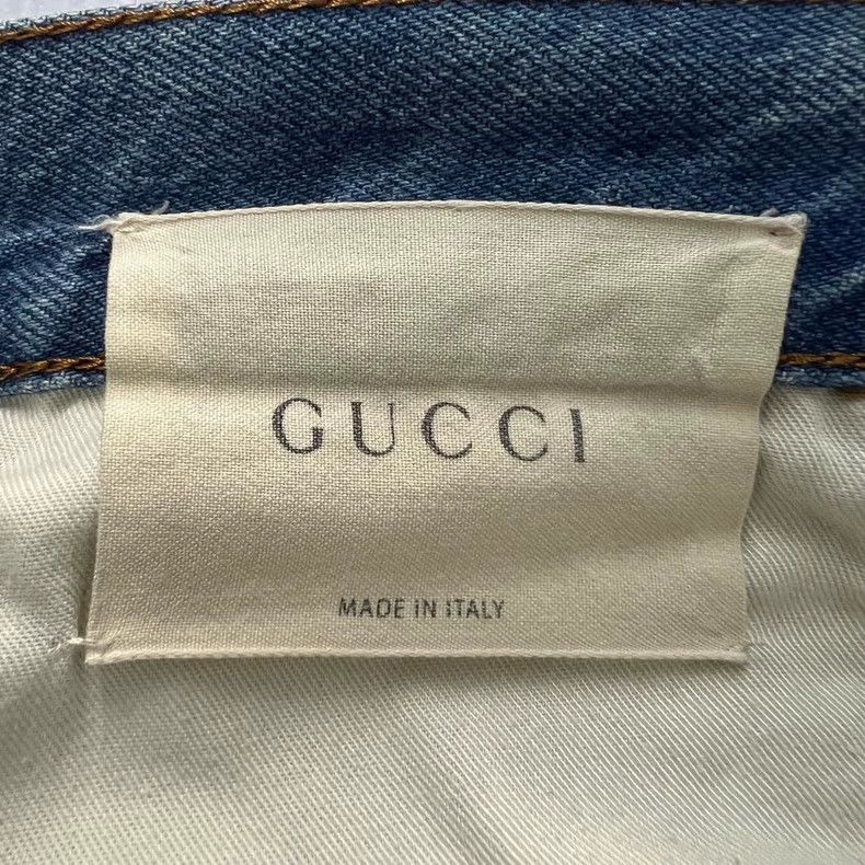 Gucci Gucci Blue Distressed Denim Shorts Size 95 - dmc Size US 31 - 4 Thumbnail