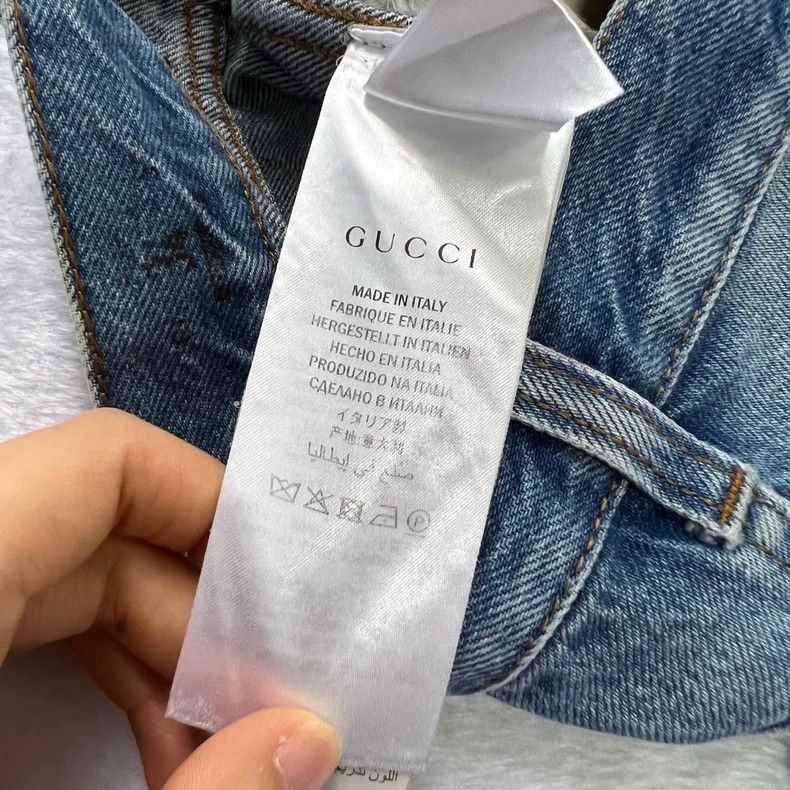 Gucci Gucci Blue Distressed Denim Shorts Size 95 - dmc Size US 31 - 3 Thumbnail