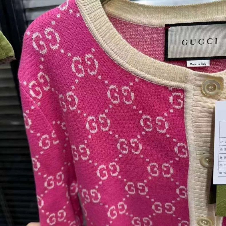 Gucci Gucci Pink Double G Logo Cardigan Sweater - dmc Size US M / EU 48-50 / 2 - 3 Thumbnail