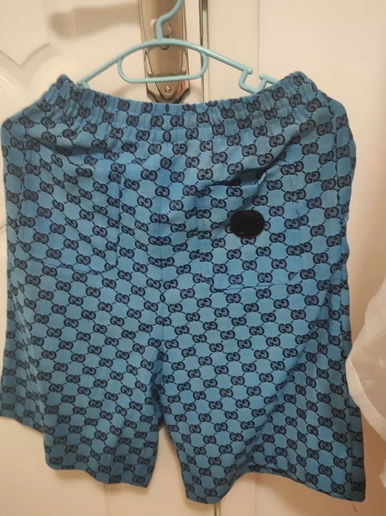 Gucci Gucci Blue Printed Shorts Size 50 - dmc Size US 31 - 6 Thumbnail