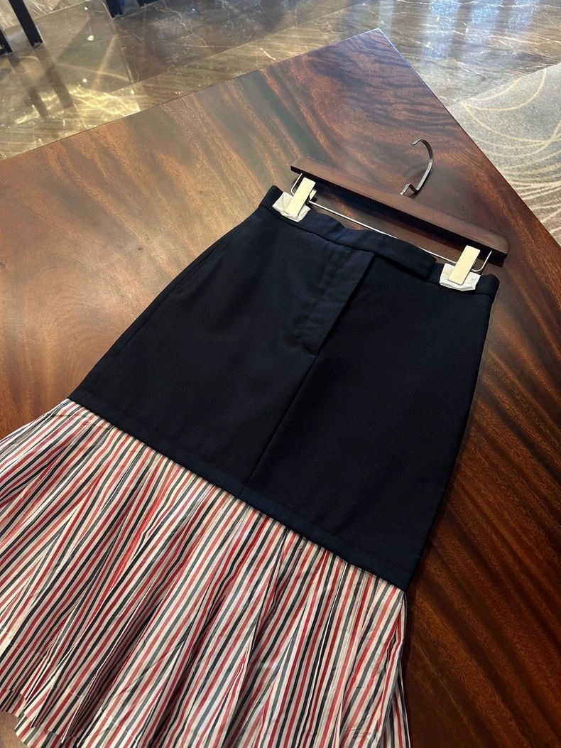 Thom Browne Thom Browne Blue Pleated Skirt with Stripes - dmc Size 30" / US 8 / IT 44 - 2 Thumbnail