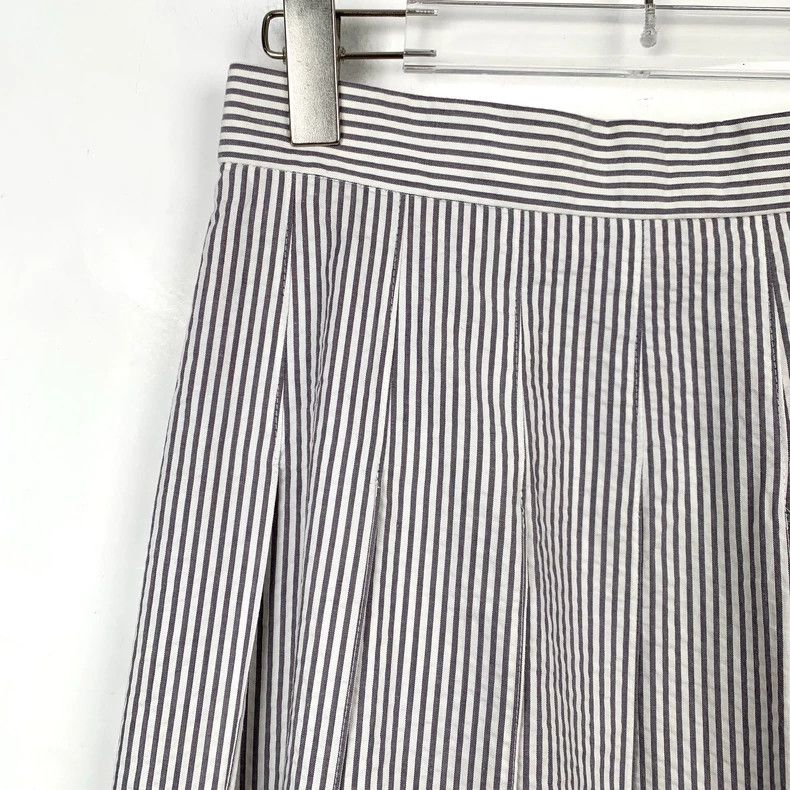 Thom Browne Gray Striped Cotton Pleated Skirt Size 40 - dmc Size US 31 - 3 Thumbnail