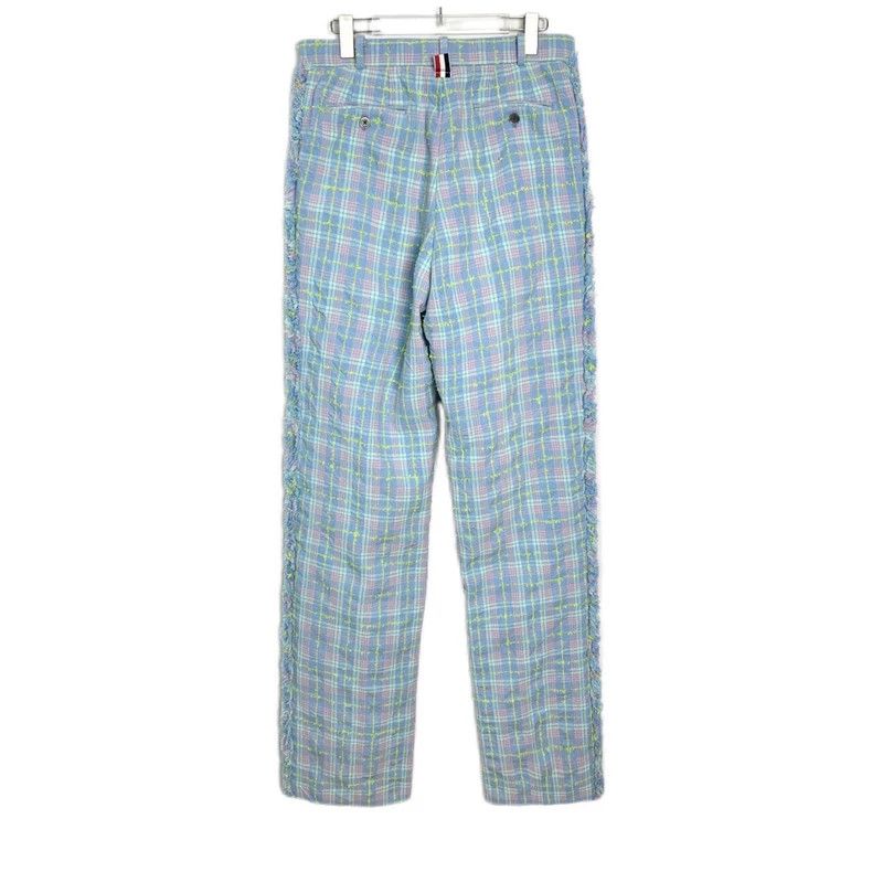 Thom Browne Thom Browne Plaid Design Casual Pants Blue - dmc Size US 26 / EU 42 - 2 Thumbnail