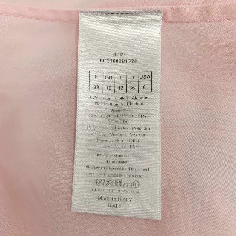Dior Pink Logo Detail Sleeveless Button Dress - dmc Size 22" - 7 Thumbnail