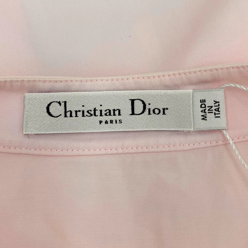 Dior Pink Logo Detail Sleeveless Button Dress - dmc Size 22" - 6 Thumbnail