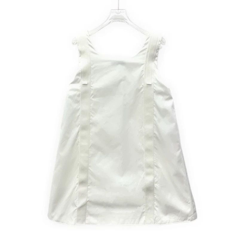 Prada Prada White Sleeveless Dress with Triangle Logo - dmc Size US 26 / EU 42 - 2 Thumbnail
