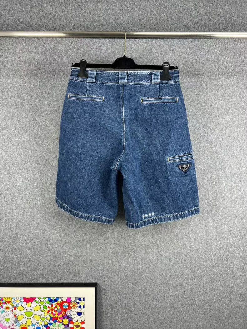 Prada PRADA Triangle Label Denim Shorts Size 48 - dmc Size US 31 - 2 Thumbnail