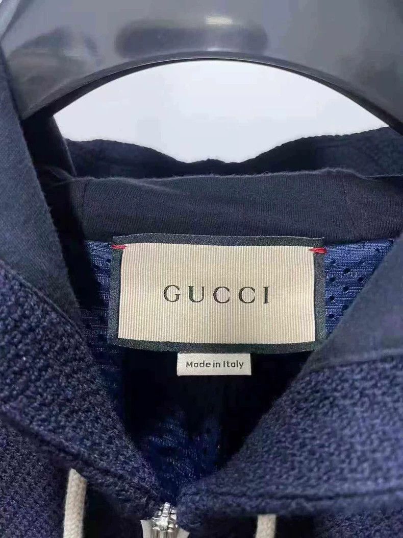 Gucci Gucci Blue Knit Zip Hoodie with Logo - dmc Size US XXL / EU 58 / 5 - 4 Thumbnail