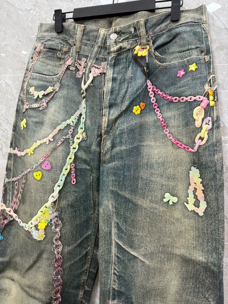 Acne Studios Acne Studios Pink Candy Jeans with Chain Print - dmc Size US 31 - 3 Thumbnail