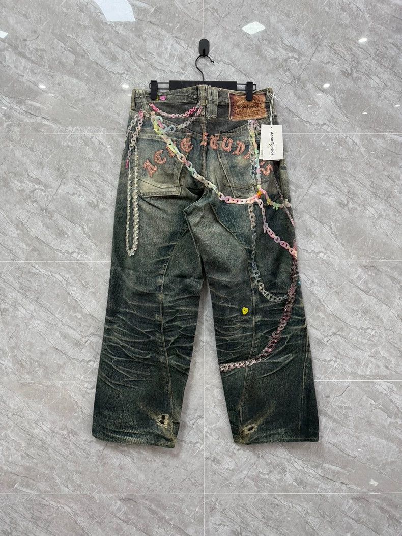 Acne Studios Acne Studios Pink Candy Jeans with Chain Print - dmc Size US 31 - 2 Thumbnail