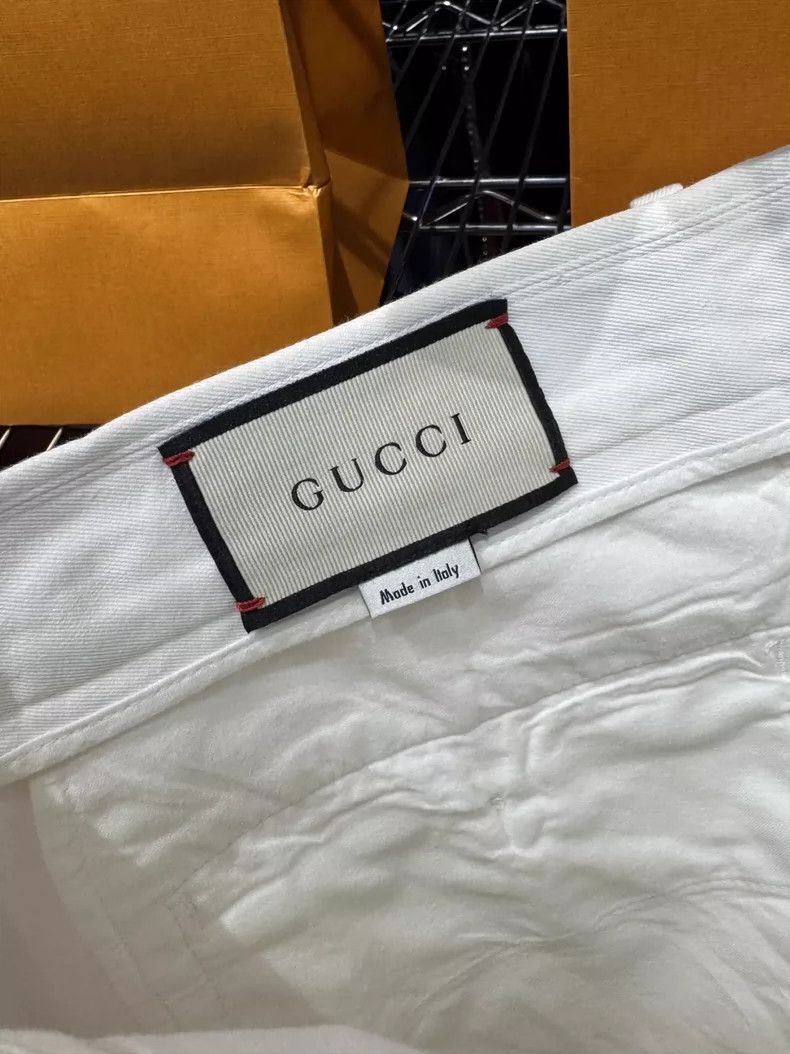 Gucci Gucci Embroidered White Shorts with Koi Design - dmc Size US 31 - 4 Thumbnail
