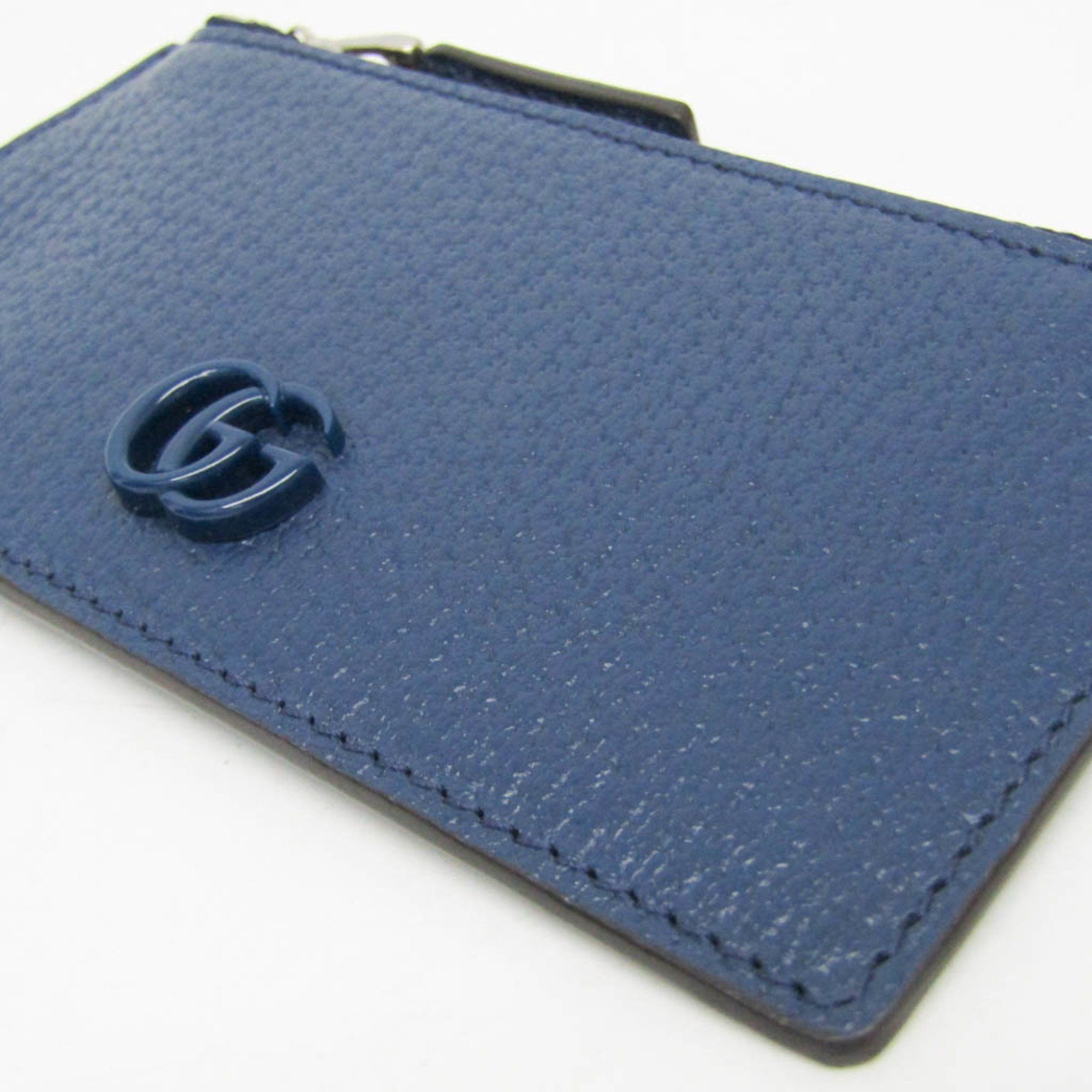 Gucci Gucci GG Marmont Coin Card Holder 722726 Women,Men Leather Coin Purse/coin Case Navy Size ONE SIZE - 6 Thumbnail