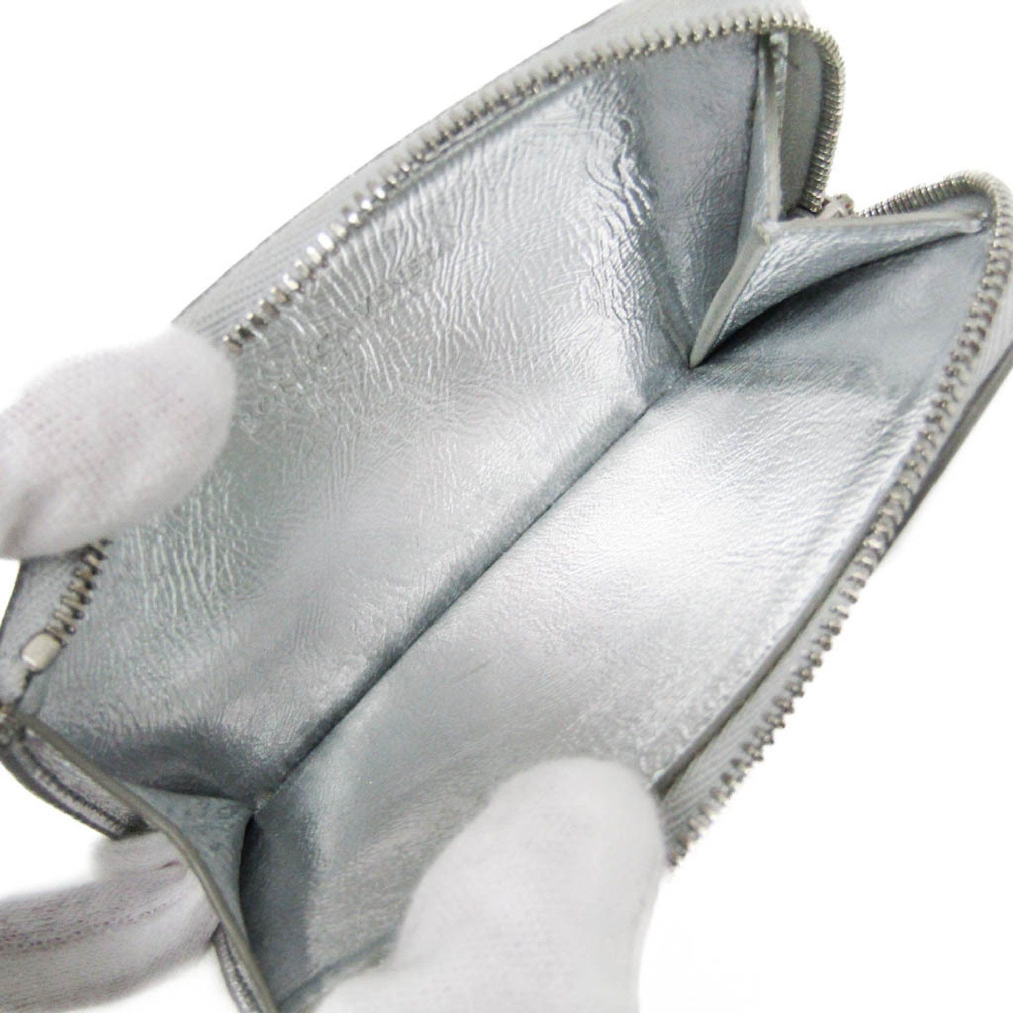 Bottega Veneta Bottega Veneta Intrecciato L-shaped Wallet Men,Women Leather Coin Purse/coin Case Silver Size ONE SIZE - 4 Thumbnail