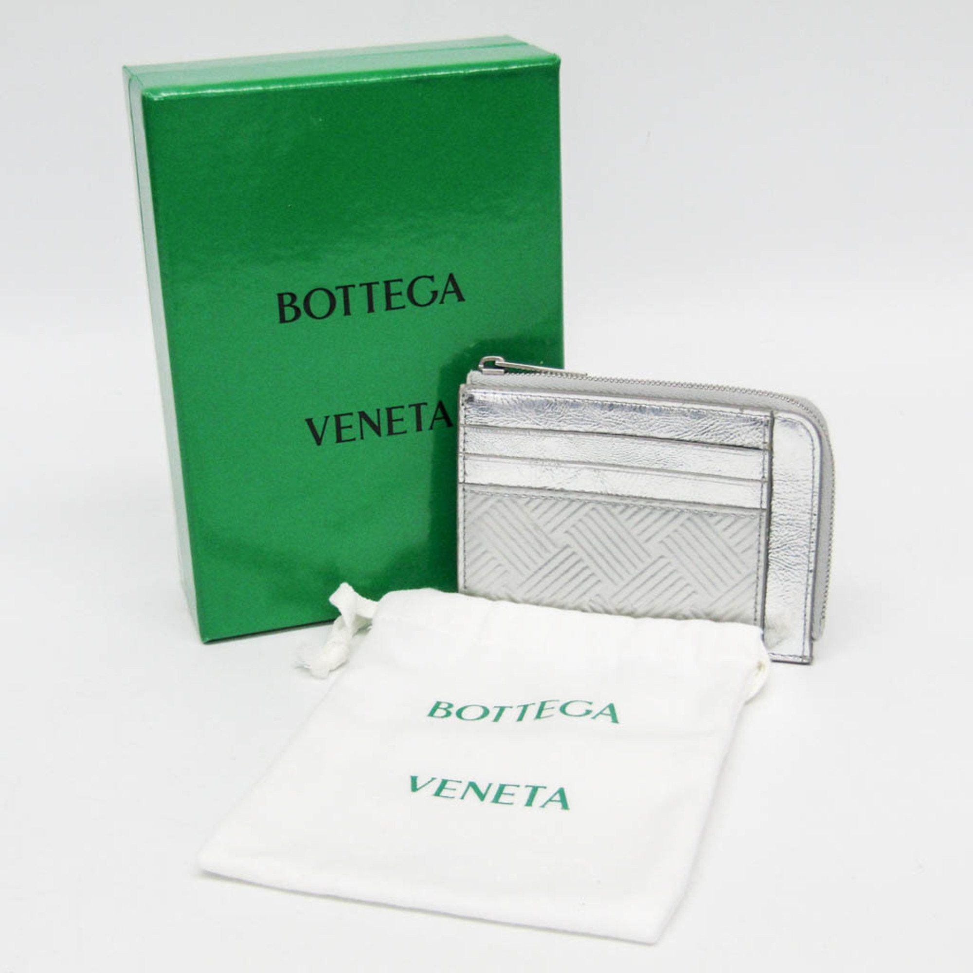 Bottega Veneta Bottega Veneta Intrecciato L-shaped Wallet Men,Women Leather Coin Purse/coin Case Silver Size ONE SIZE - 2 Thumbnail