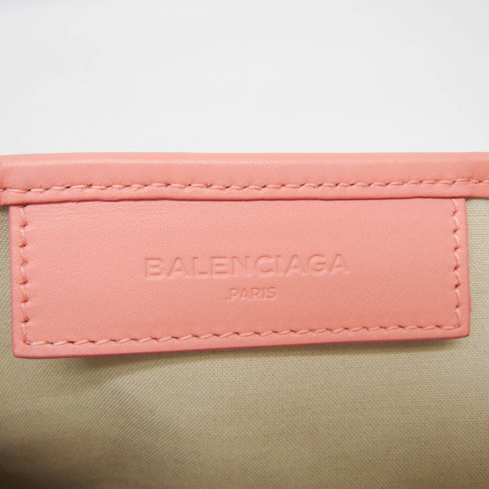 Balenciaga Balenciaga Navy Cabas S 339933 Women's Canvas,Leather Handbag Light Pink,Off-white Size ONE SIZE - 14 Thumbnail