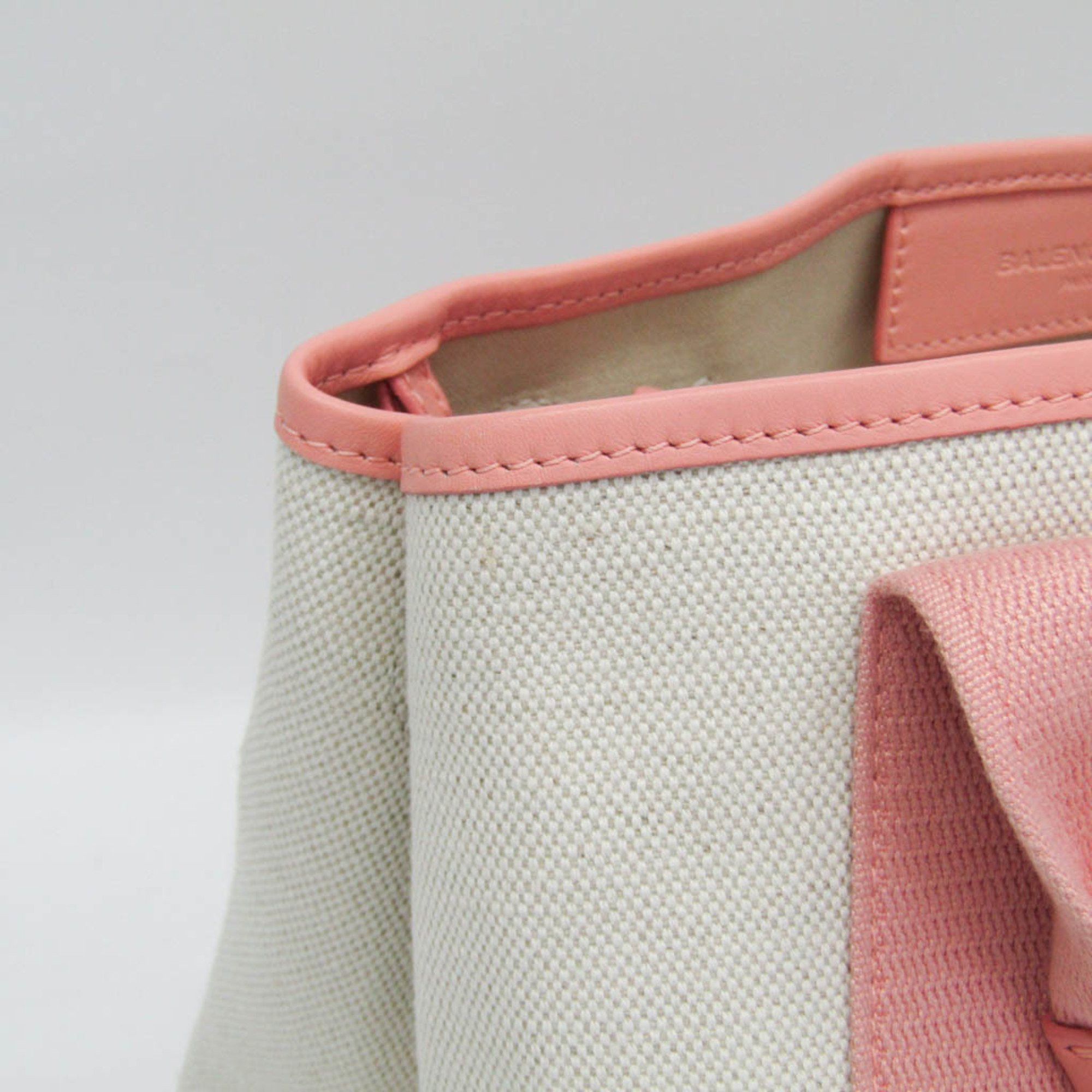 Balenciaga Balenciaga Navy Cabas S 339933 Women's Canvas,Leather Handbag Light Pink,Off-white Size ONE SIZE - 8 Thumbnail