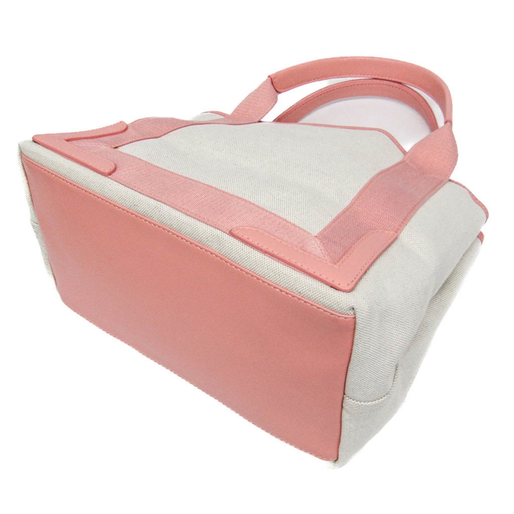 Balenciaga Balenciaga Navy Cabas S 339933 Women's Canvas,Leather Handbag Light Pink,Off-white Size ONE SIZE - 3 Thumbnail