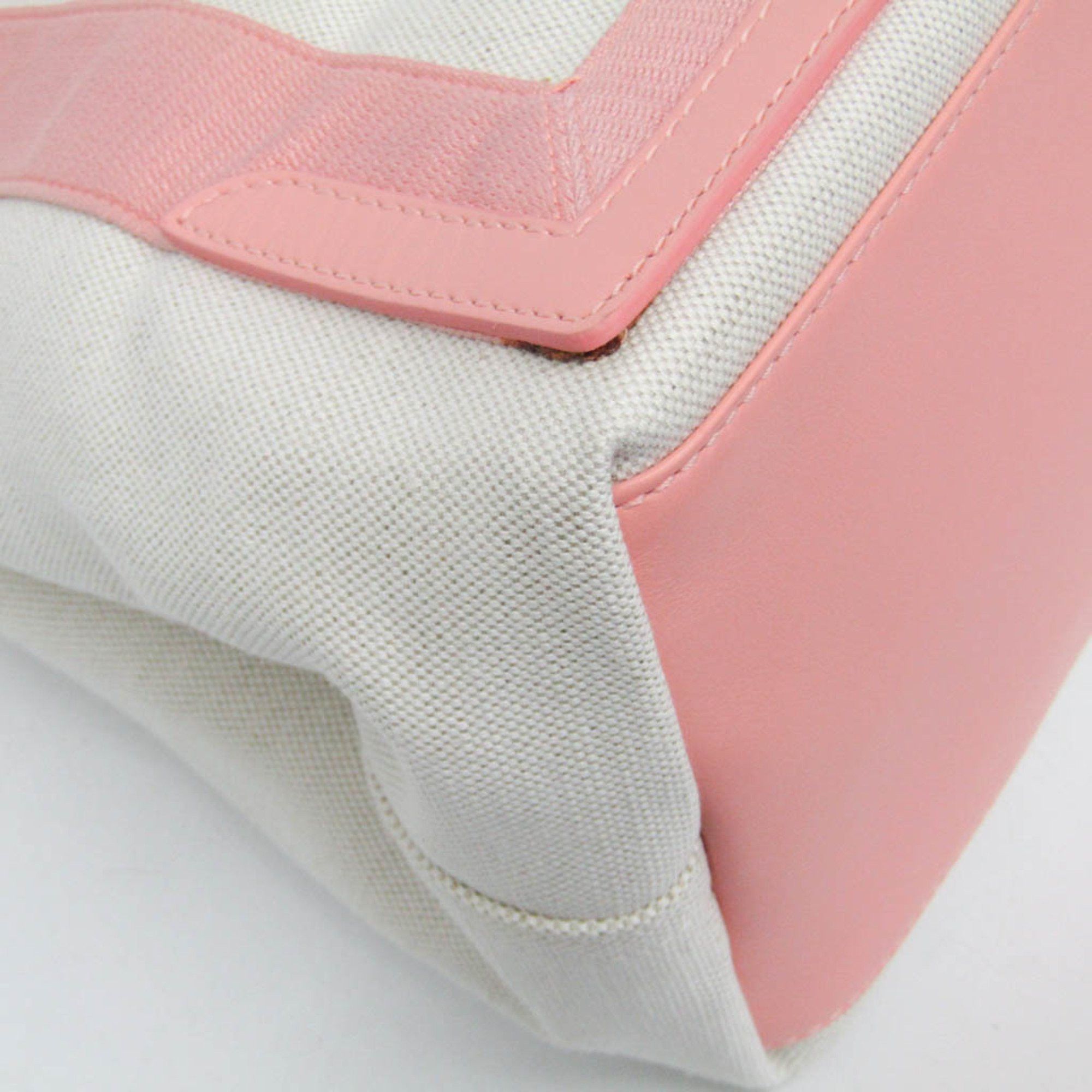 Balenciaga Balenciaga Navy Cabas S 339933 Women's Canvas,Leather Handbag Light Pink,Off-white Size ONE SIZE - 5 Thumbnail