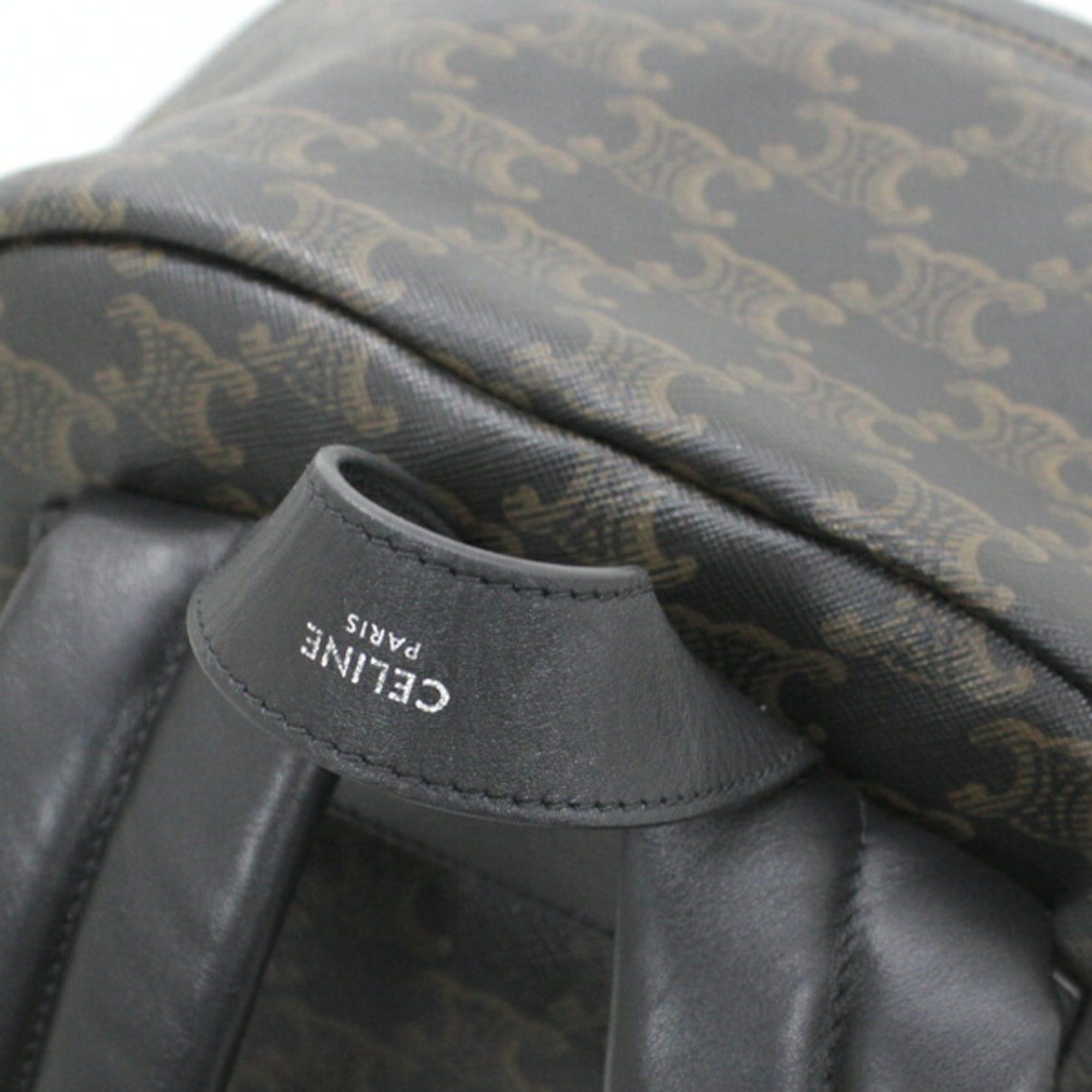 Celine CELINE Backpack Triomphe Canvas Black Brown Rucksack Men's 188382BOV T5686 Size ONE SIZE - 9 Thumbnail