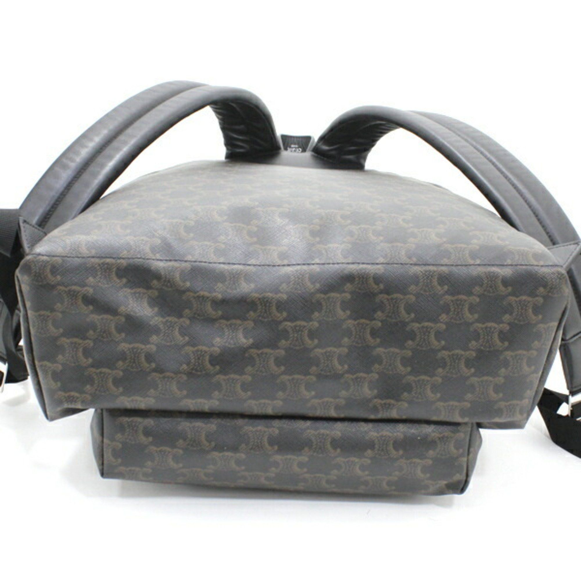 Celine CELINE Backpack Triomphe Canvas Black Brown Rucksack Men's 188382BOV T5686 Size ONE SIZE - 8 Thumbnail