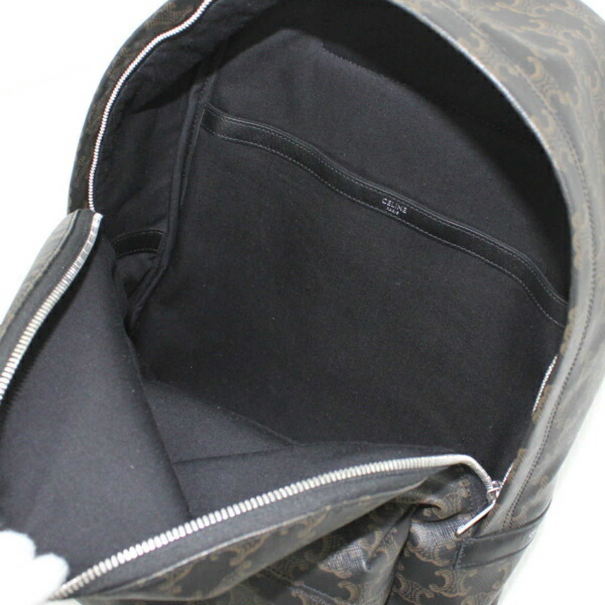 Celine CELINE Backpack Triomphe Canvas Black Brown Rucksack Men's 188382BOV T5686 Size ONE SIZE - 14 Thumbnail