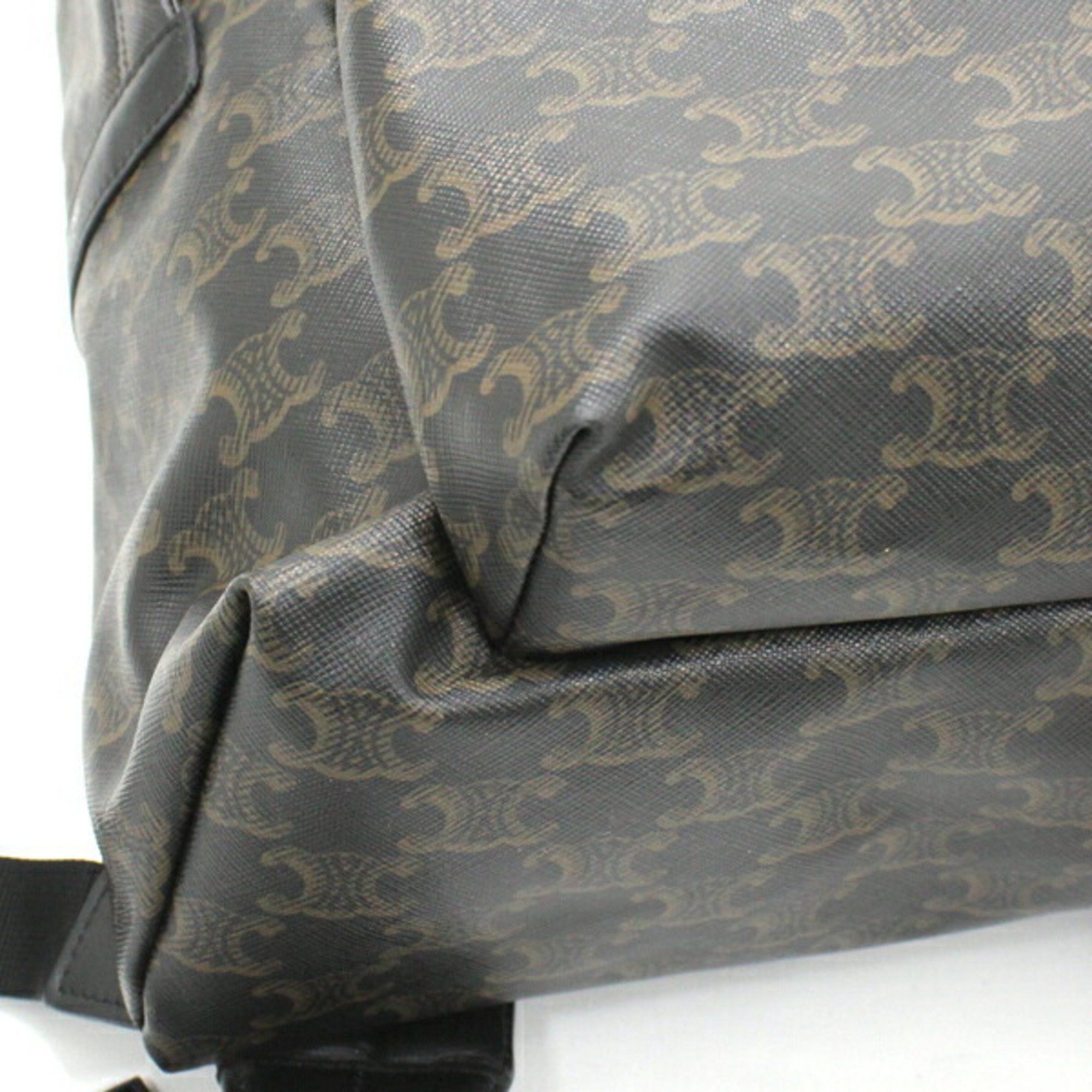 Celine CELINE Backpack Triomphe Canvas Black Brown Rucksack Men's 188382BOV T5686 Size ONE SIZE - 12 Thumbnail