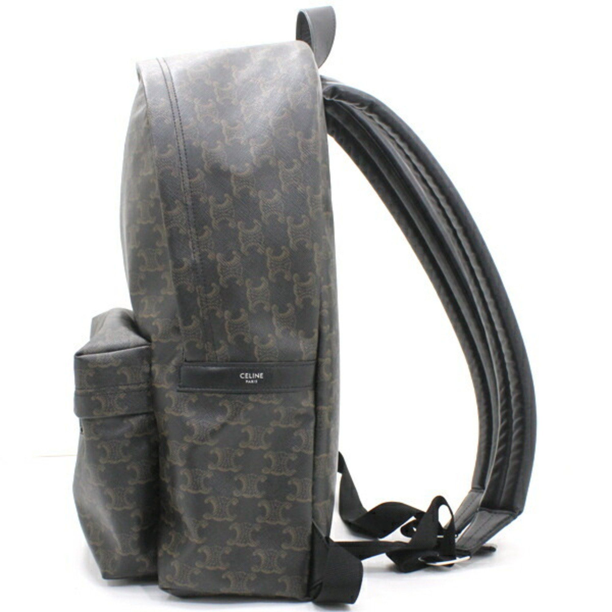 Celine CELINE Backpack Triomphe Canvas Black Brown Rucksack Men's 188382BOV T5686 Size ONE SIZE - 3 Thumbnail