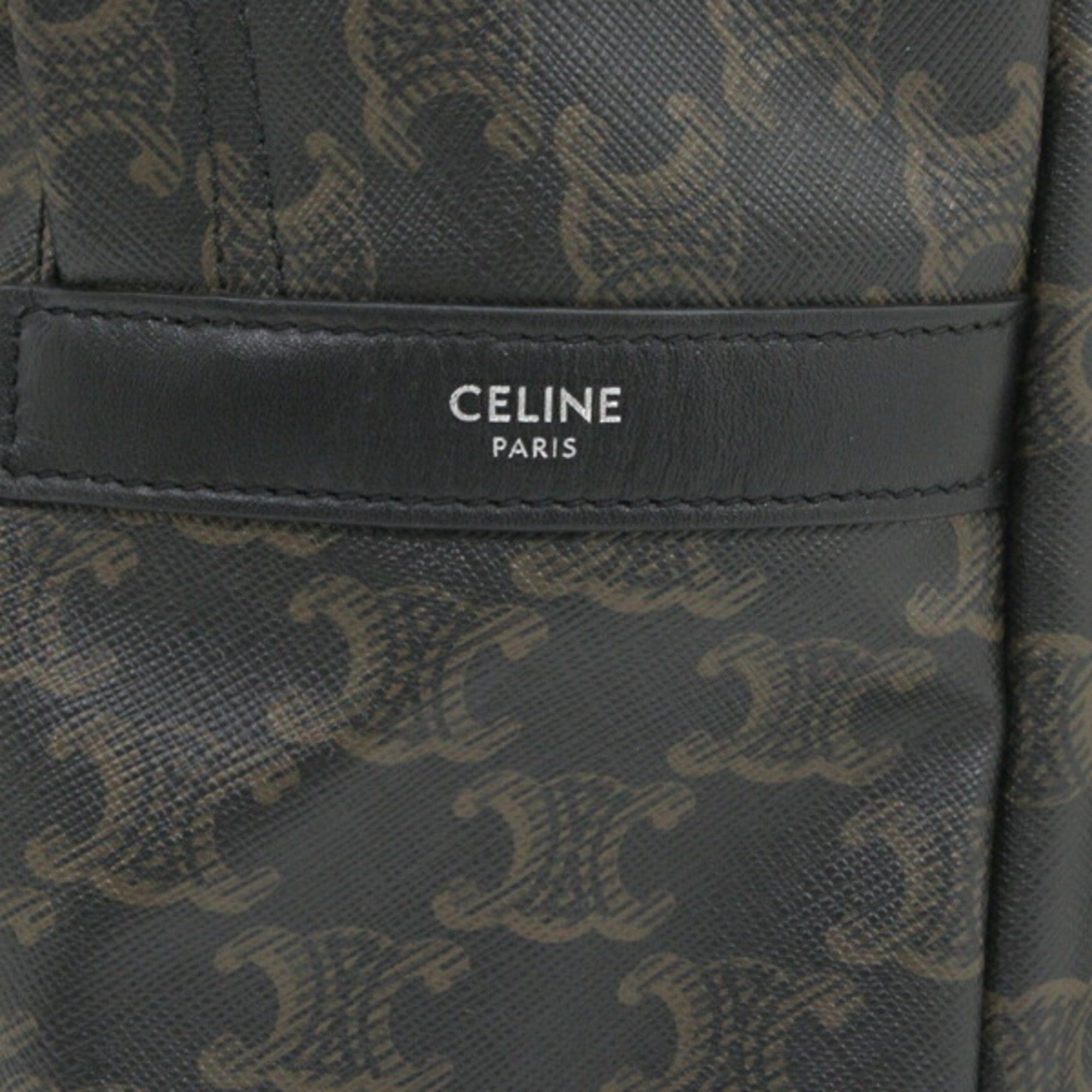 Celine CELINE Backpack Triomphe Canvas Black Brown Rucksack Men's 188382BOV T5686 Size ONE SIZE - 4 Thumbnail