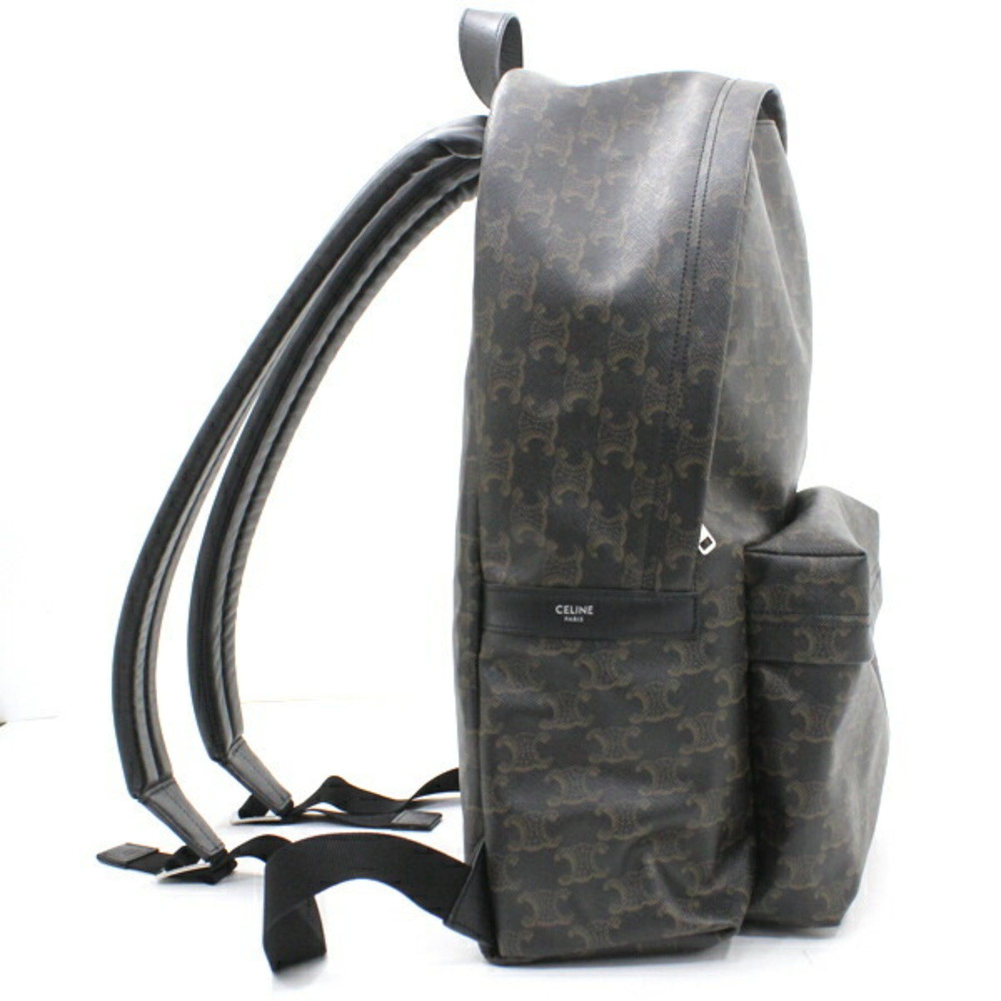 Celine CELINE Backpack Triomphe Canvas Black Brown Rucksack Men's 188382BOV T5686 Size ONE SIZE - 5 Thumbnail