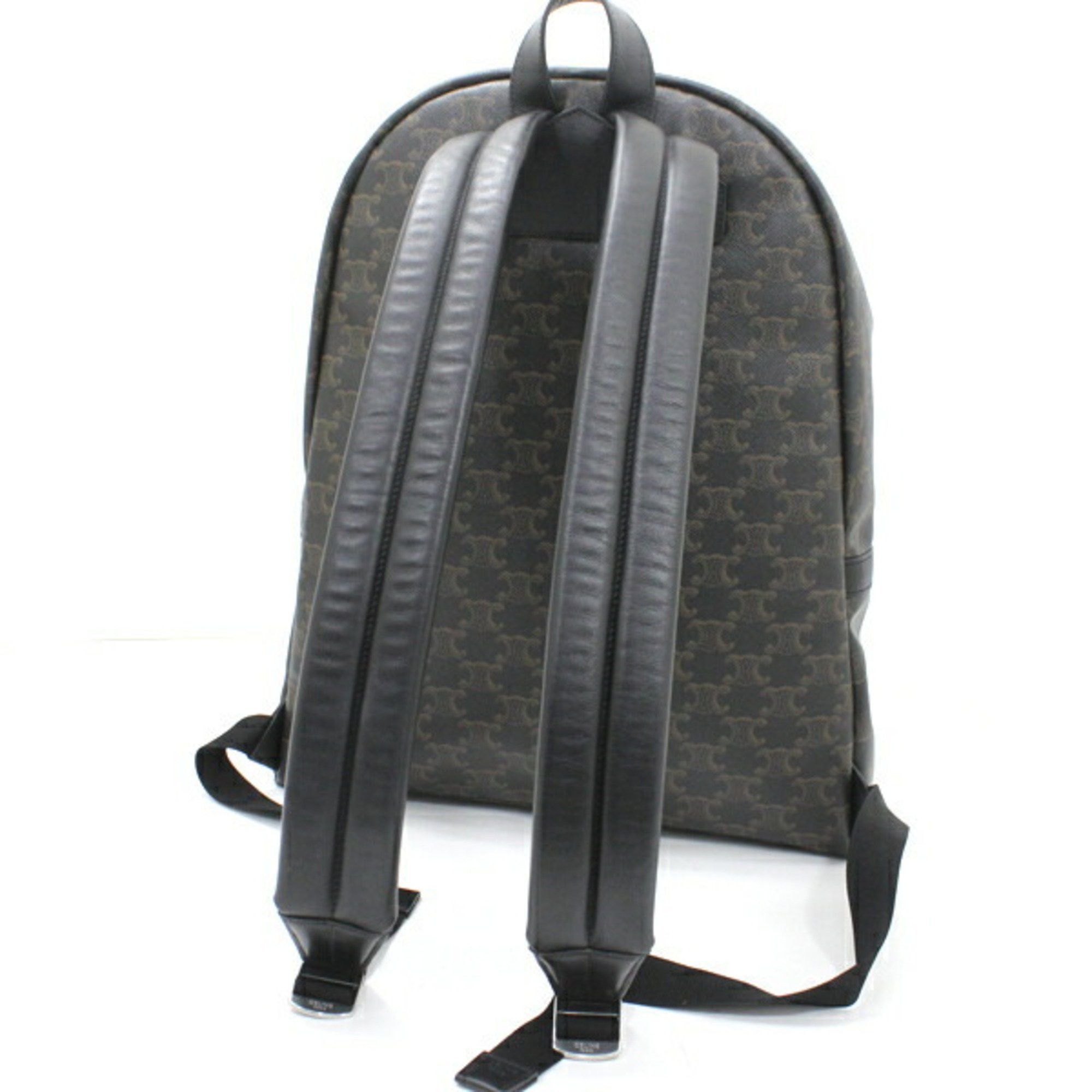 Celine CELINE Backpack Triomphe Canvas Black Brown Rucksack Men's 188382BOV T5686 Size ONE SIZE - 6 Thumbnail