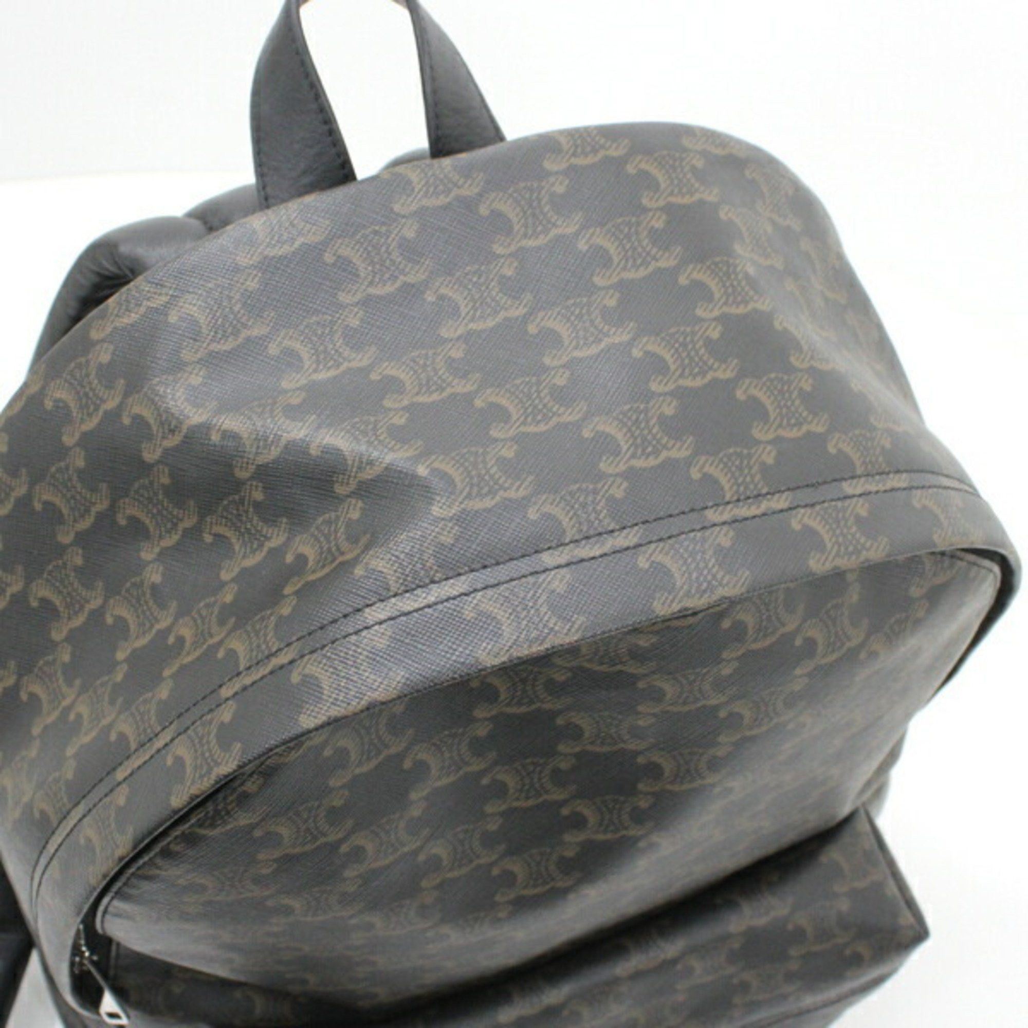 Celine CELINE Backpack Triomphe Canvas Black Brown Rucksack Men's 188382BOV T5686 Size ONE SIZE - 10 Thumbnail