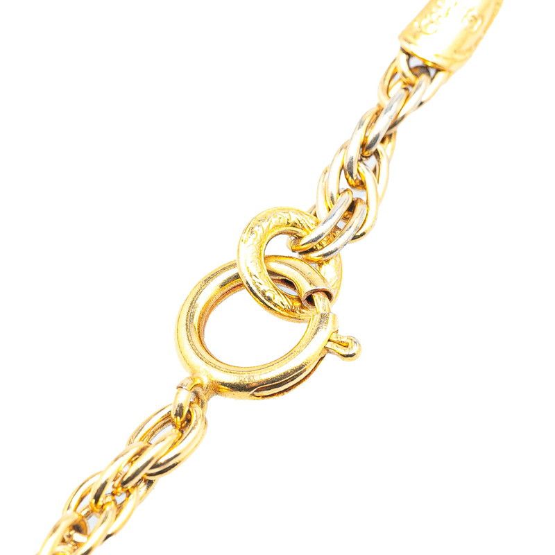 Chanel Chanel Chanel Coco Mark Rhinestone Necklace Metal Necklace Size ONE SIZE - 4 Thumbnail