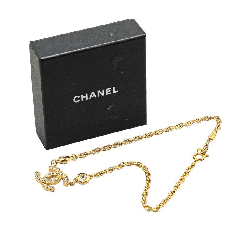 Chanel Chanel Chanel Coco Mark Rhinestone Necklace Metal Necklace Size ONE SIZE - 5 Thumbnail