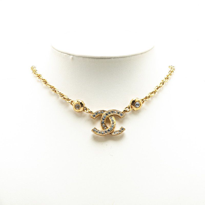 Chanel Chanel Chanel Coco Mark Rhinestone Necklace Metal Necklace Size ONE SIZE - 6 Thumbnail