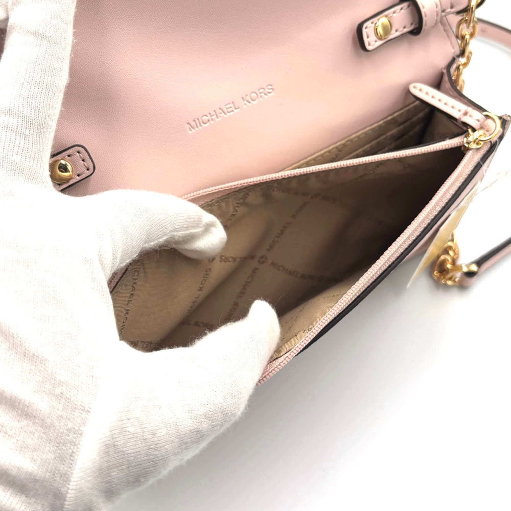 Michael Kors MICHAEL KORS Jet Set Travel Shoulder Wallet 35S3GTVC5L Powder Blush Leather Crossbody Pochette Long Size ONE SIZE - 4 Thumbnail