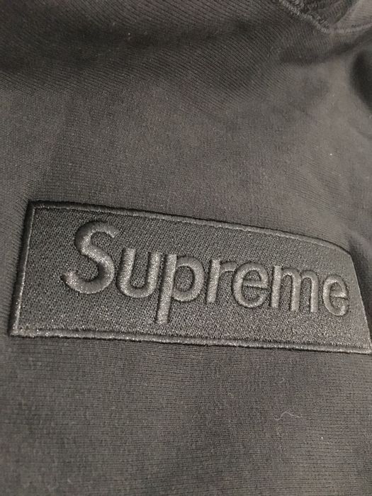 Supreme black tonal box logo online hoodie