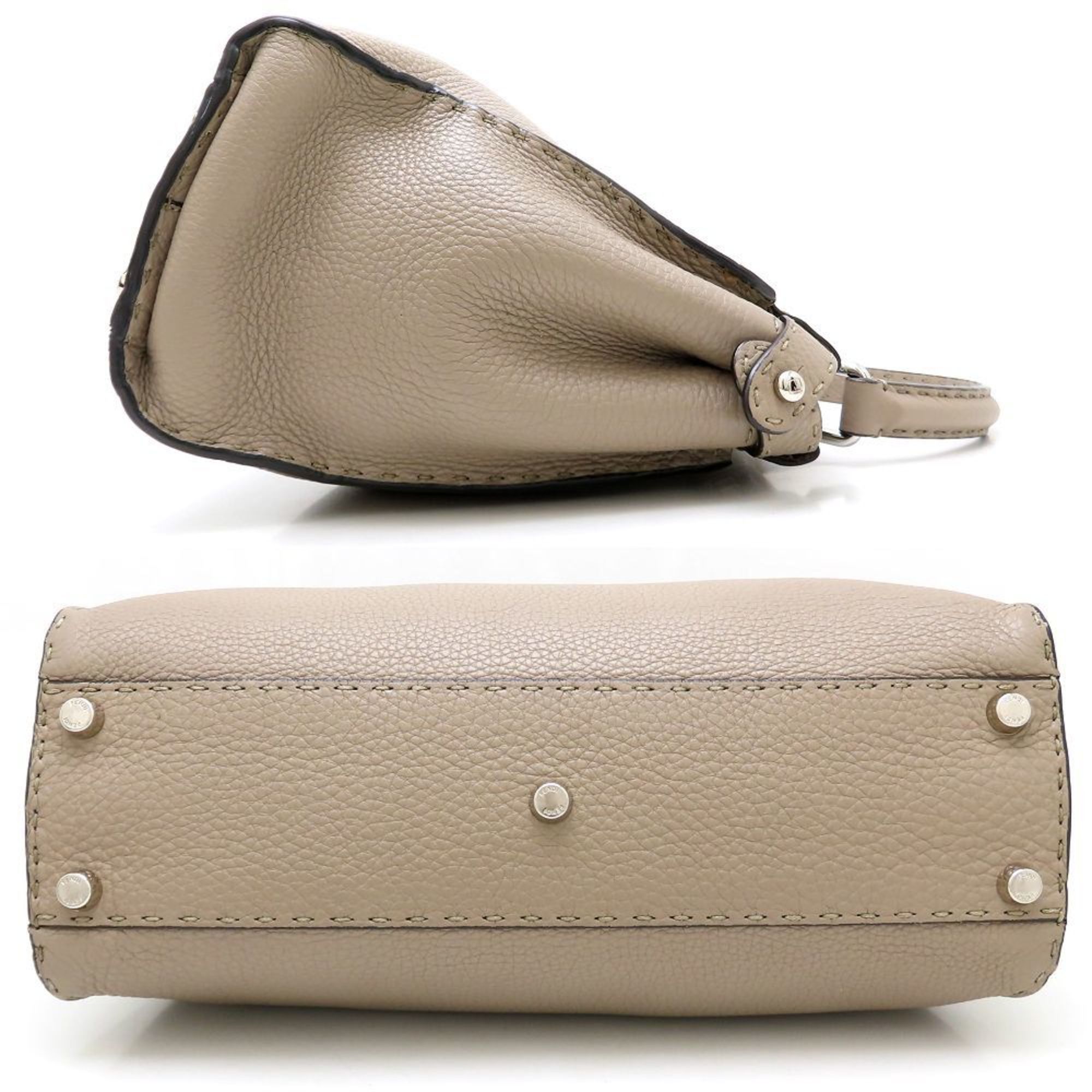 Fendi FENDI Peekaboo 8BN290 Handbag Selleria Leather Greige 352378 Size ONE SIZE - 2 Thumbnail