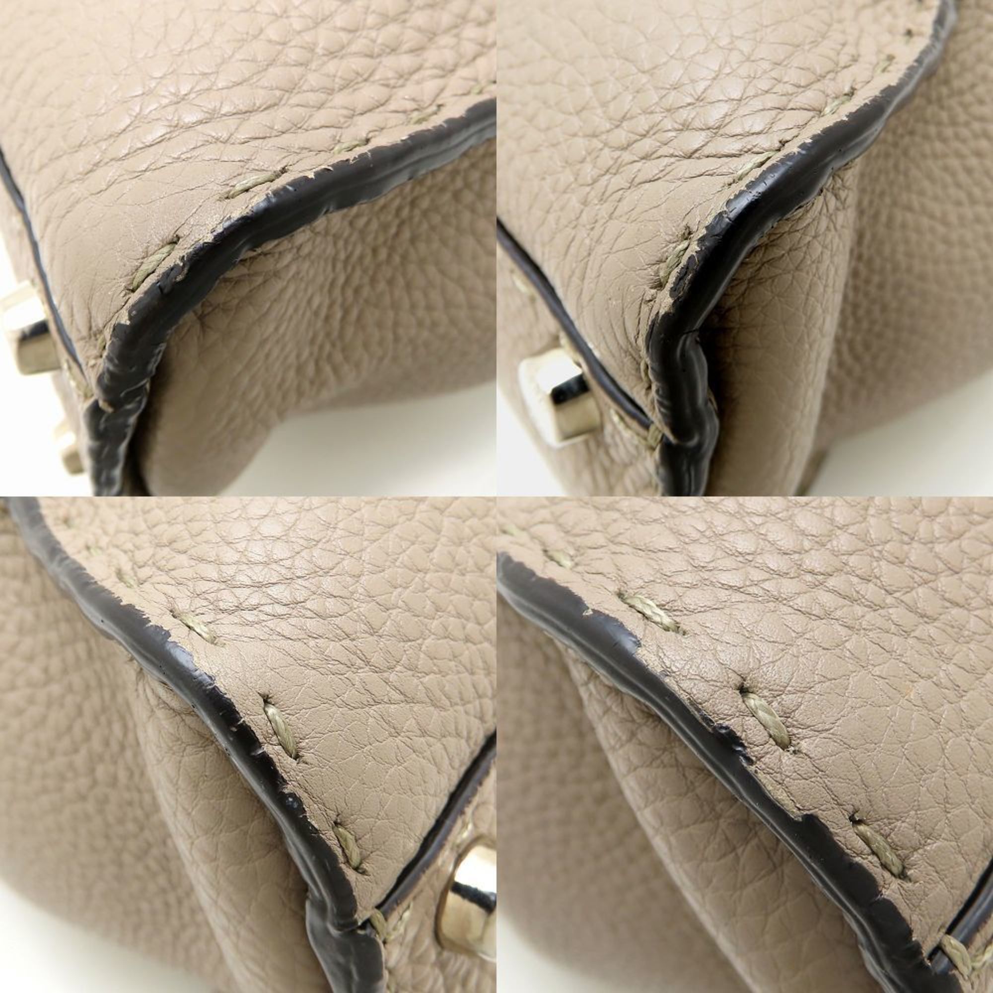Fendi FENDI Peekaboo 8BN290 Handbag Selleria Leather Greige 352378 Size ONE SIZE - 4 Thumbnail