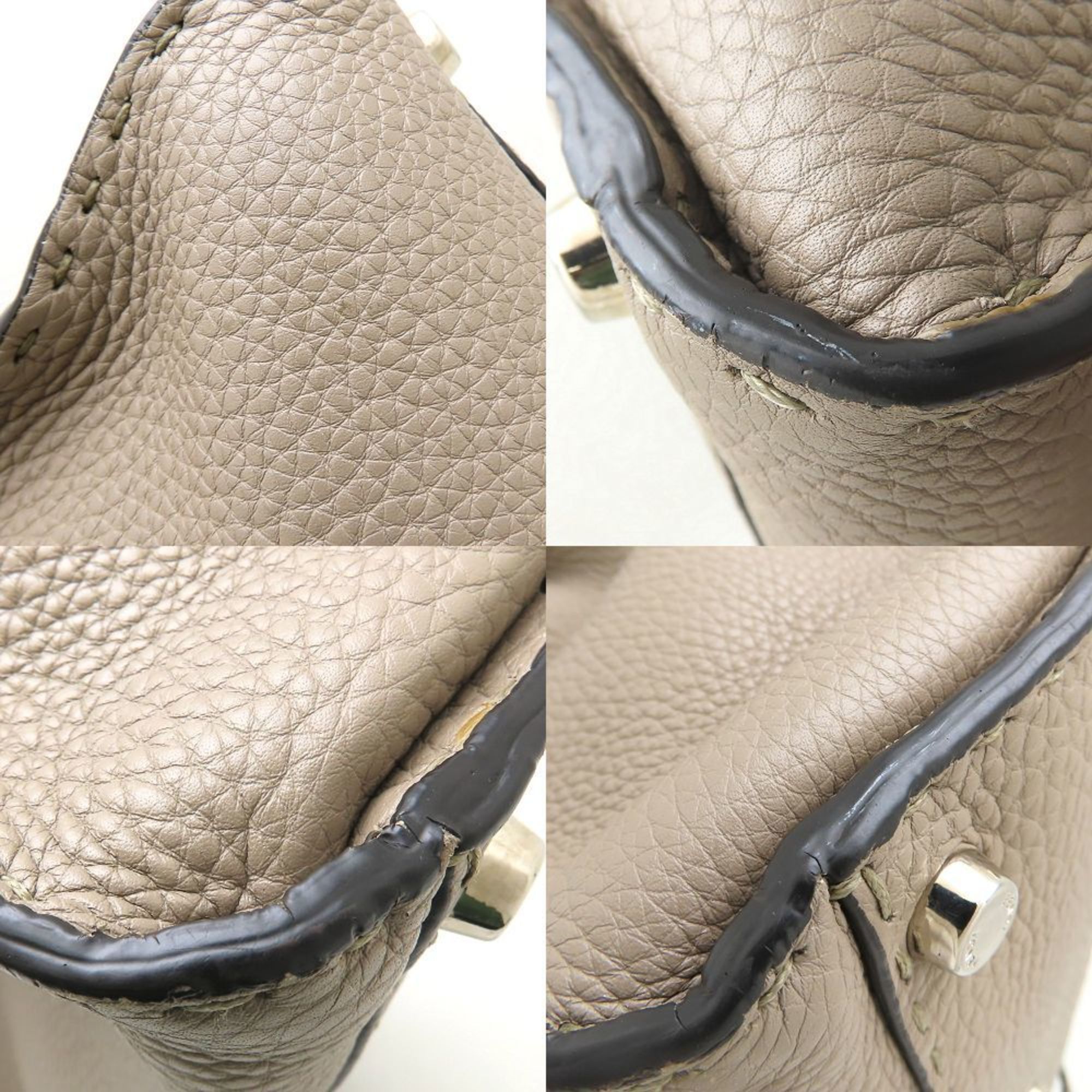 Fendi FENDI Peekaboo 8BN290 Handbag Selleria Leather Greige 352378 Size ONE SIZE - 5 Thumbnail