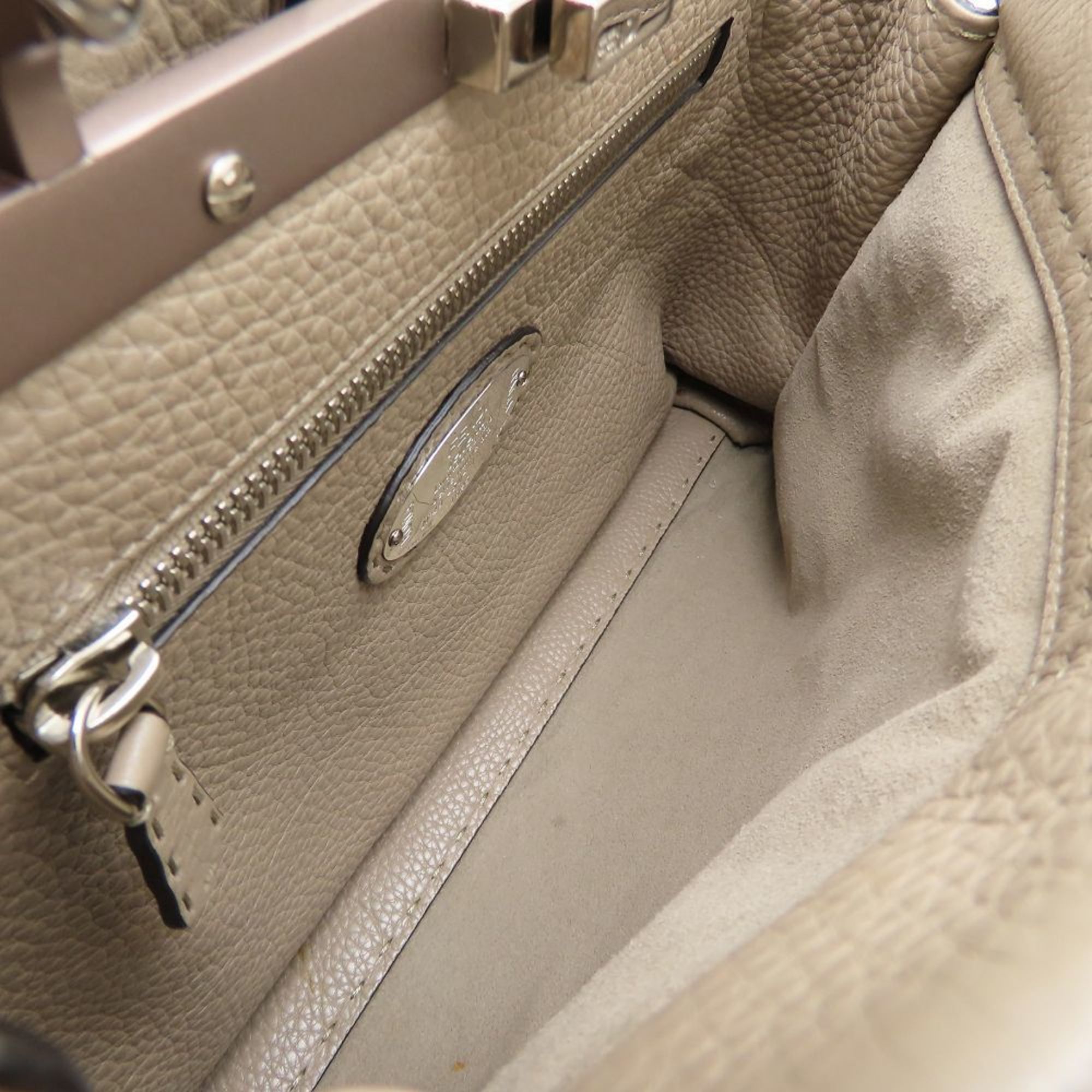 Fendi FENDI Peekaboo 8BN290 Handbag Selleria Leather Greige 352378 Size ONE SIZE - 7 Thumbnail