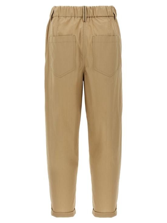Brunello Cucinelli BRUNELLO CUCINELLI Women Straight Pants M0H93P8907 C2871 BEIGE Size 32" / US 10 / IT 46 - 2 Thumbnail