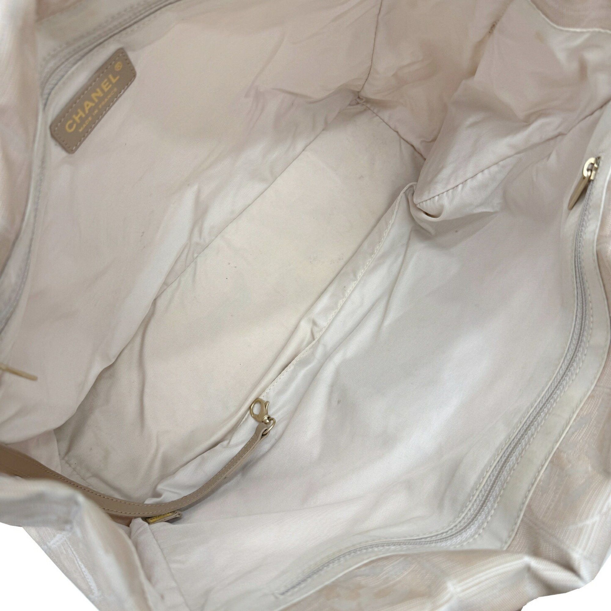 Chanel CHANEL New Travel Line Tote Bag Beige Nylon 1 2008 Women's Size ONE SIZE - 12 Thumbnail