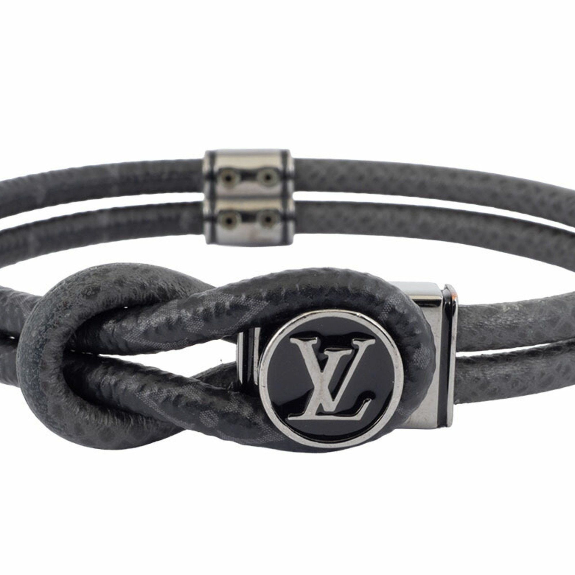 Louis Vuitton Louis Vuitton Bracelet Loop It M6780D Monogram Eclipse Canvas | Taiga Black Grey Men's LOUIS VUITTON Size ONE SIZE - 2 Thumbnail