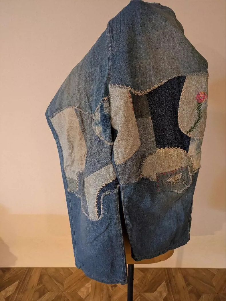 Kapital Vintage Patchwork Denim Pants with Distressed Look Size US 34 / EU 50 - 2 Thumbnail
