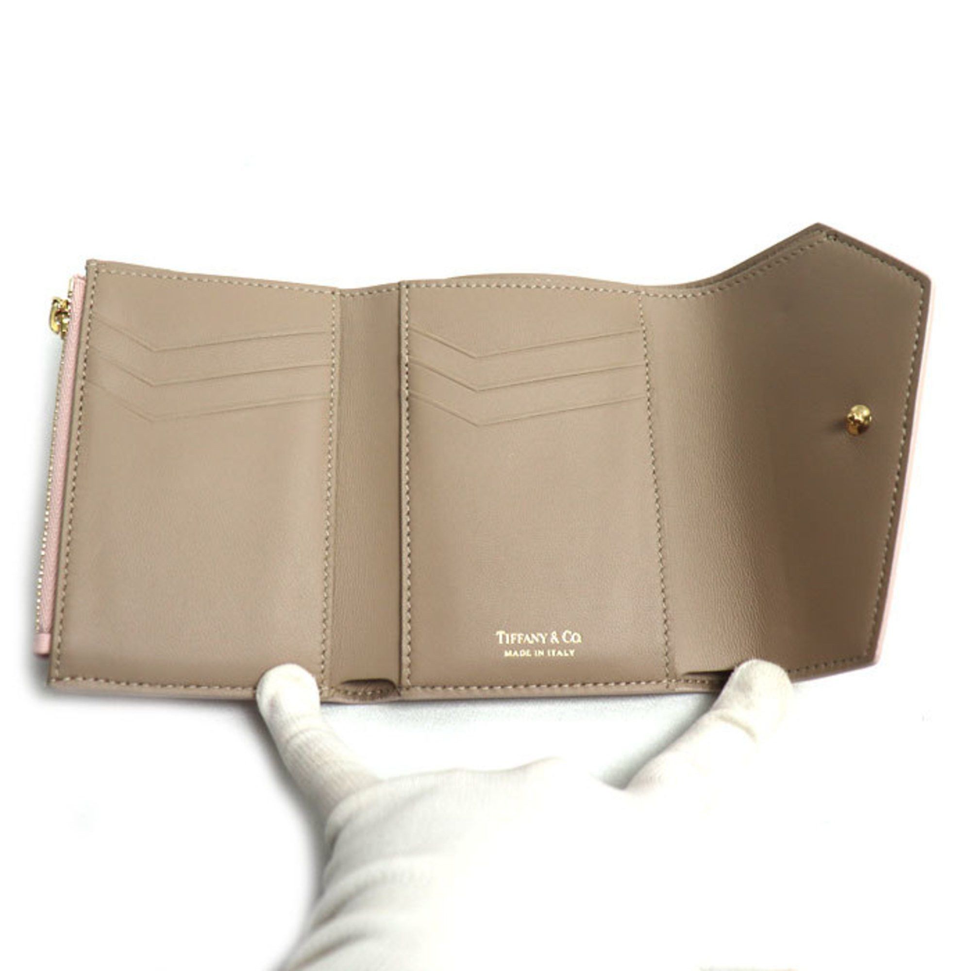 Tiffany & Co. TIFFANY&Co. Tiffany T Wallet Tri-fold Pink Women's Size ONE SIZE - 3 Thumbnail