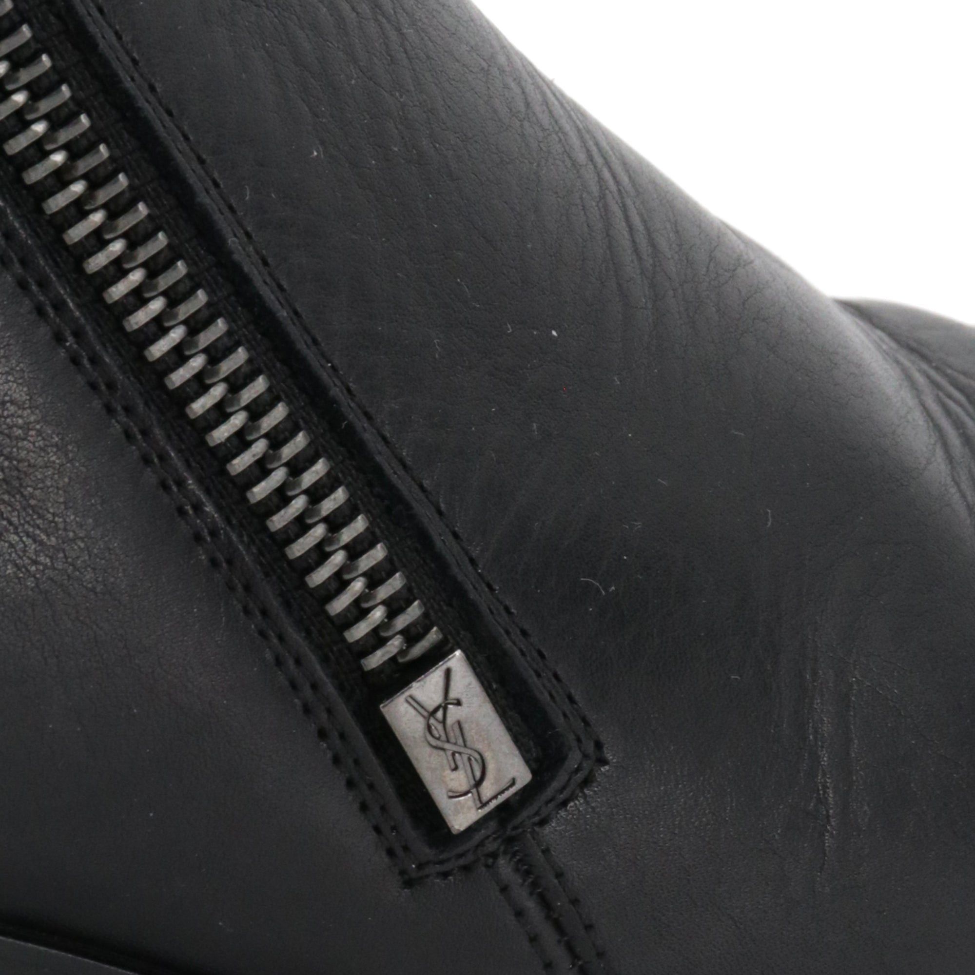 Saint Laurent Paris SAINT LAURENT - Saint Laurent Beat ankle boots in black leather (T36.5) Size US 5.5 / IT 35.5 - 5 Thumbnail