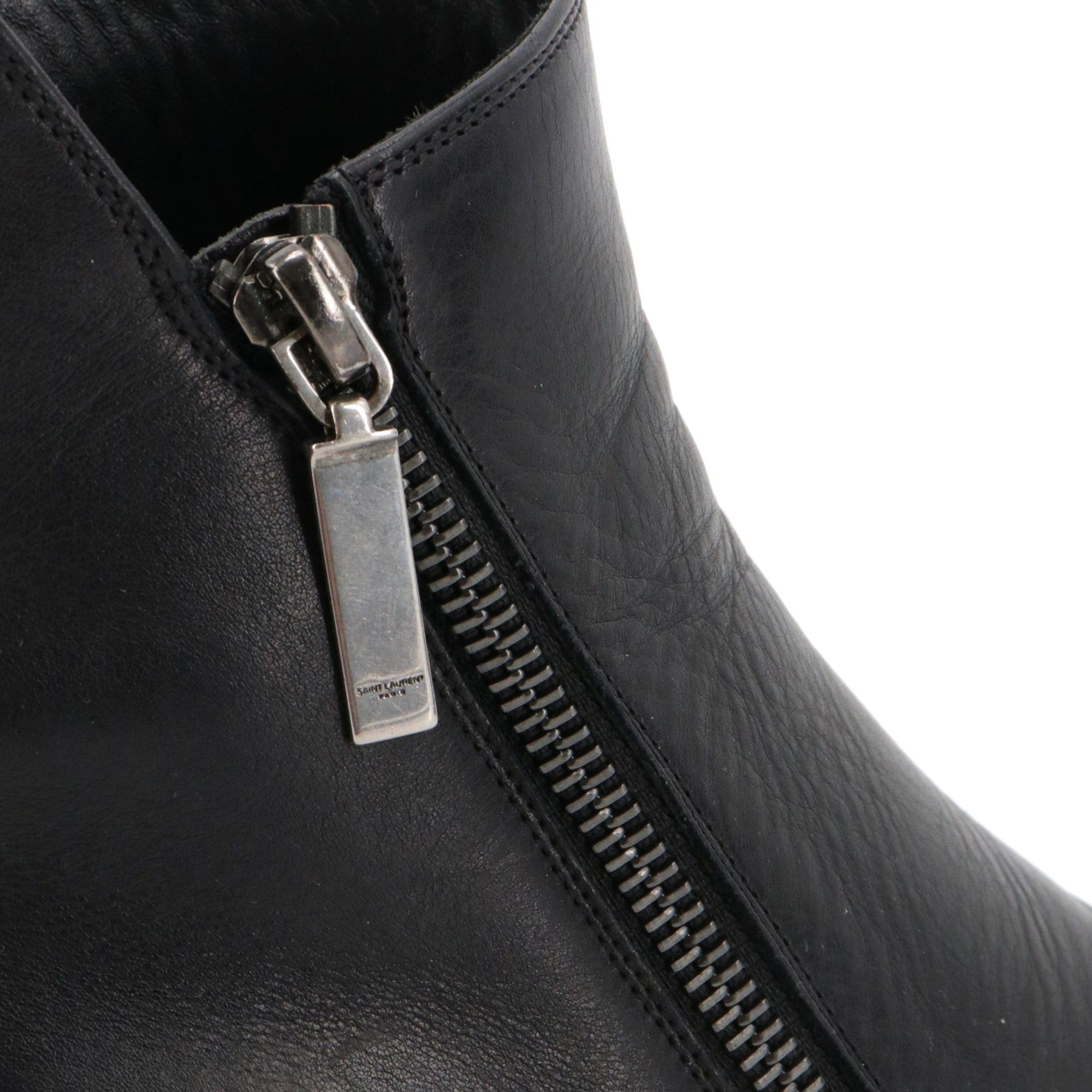 Saint Laurent Paris SAINT LAURENT - Saint Laurent Beat ankle boots in black leather (T36.5) Size US 5.5 / IT 35.5 - 4 Thumbnail